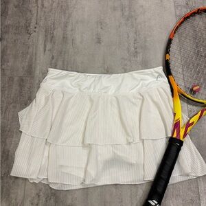 Head White Flowy Tennis Skort